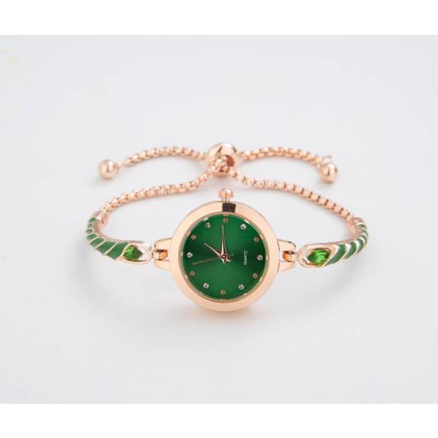 Elegant Bracelet Watches For Women Ladies Adjustable Bracelets Watch Fashion Quartz Wristwatches Gift green