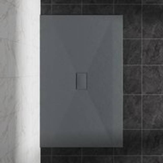 1600 x 1000mm smc Anthracite Rectangle Slate Effect Bathroom Shower Tray - NRG
