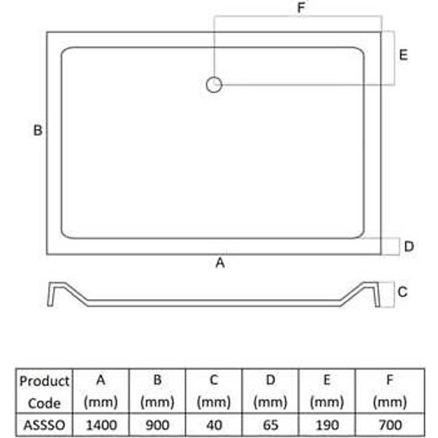 Elements Anti-Slip Offset Quadrant Shower Tray 1400mm x 760mm Left Handed (inc Waste) - MX