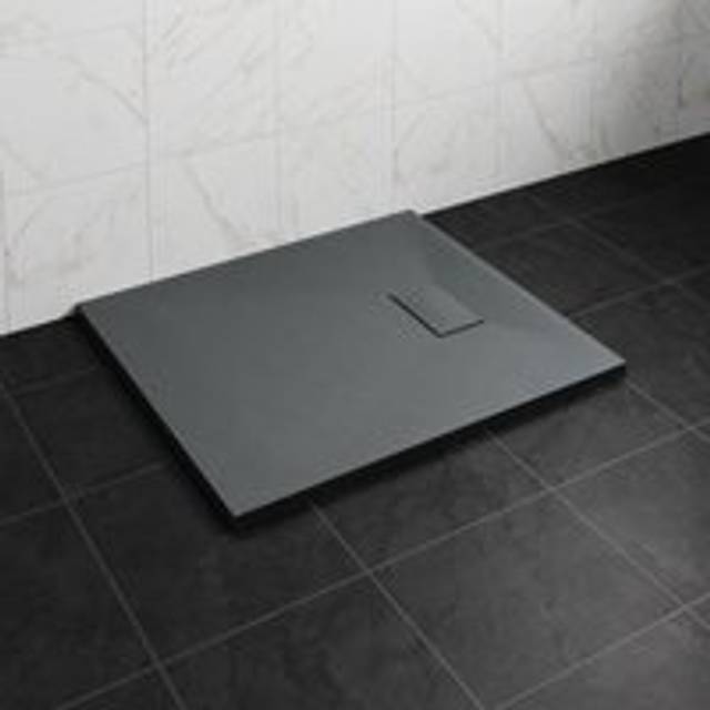 NRG - 1100 x 800mm smc Anthracite Rectangle Slate Effect Bathroom Shower Tray