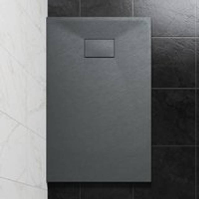 NRG - 1200 x 700mm smc Anthracite Rectangle Slate Effect Bathroom Shower Tray