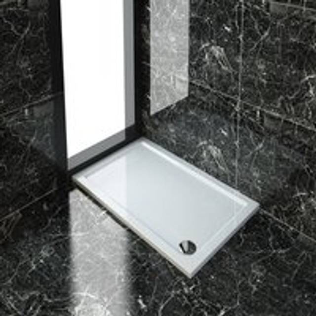 Tray for Shower Enclosure Cubicle + Waste Trap Rectangular 1200 x 800 x 40 mm - Elegant
