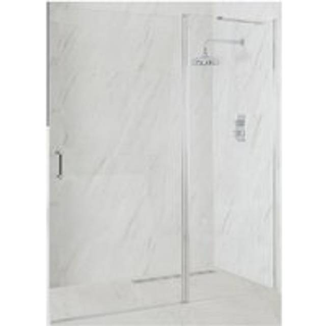 Milano Langley - Traditional Chrome Single Hinged Frameless Shower Door - 1160mm