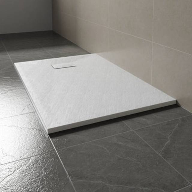 Sundaze 1400 X 800mm Smc White Rectangle Slate Effect Bathroom Shower Tray - One Size