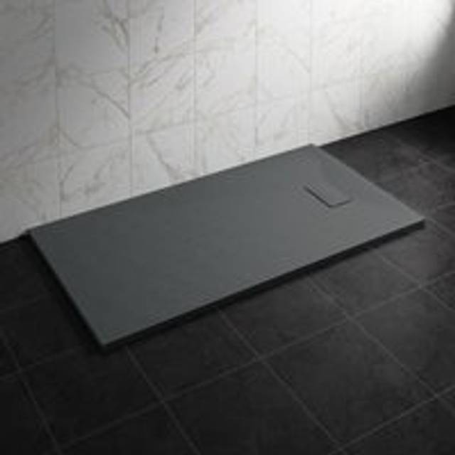 NRG - 1600 x 800mm smc Anthracite Rectangle Slate Effect Bathroom Shower Tray