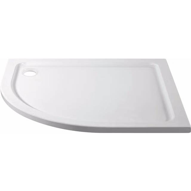 1000x800mm Left Hand Offset Quadrant Shower Tray 45mm - White Acrylic Stone Resin - Pearl