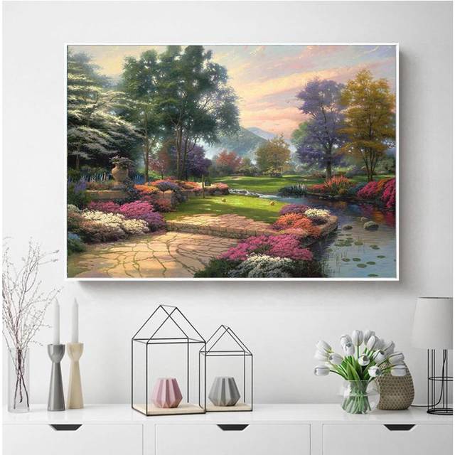 Diy Diamond Embroidery Dream House Canvas Painting Wall Decoration Modern Art Beads Diamond Painting 20X30CM