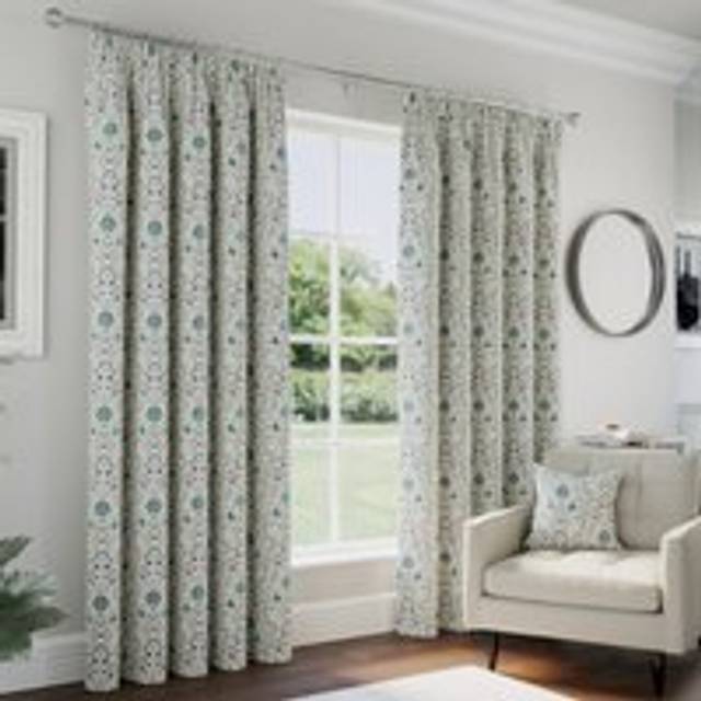 Enhanced Living Blue Floral, 100% Blackout, Thermal Pair Of Curtains With Tape Top Header - 90 X 108 Inch (229 X 274cm), Blue
