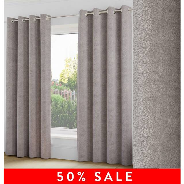 Boucle SALE Readymade Curtain - On Trend, Thermal, Warm, Noise Reducing - Silver - 168cm width x 137cm drop