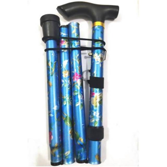Folding Walking Canes for Elderly Men and Women Aluminum Collapsible Adjustable Walking Stick Non-slip Crutches blue