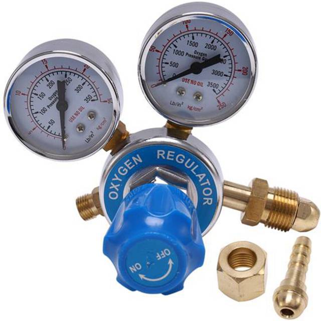 Oxygen Gas Bottle Regulators O2 Reducing Pressure Inhaler Double