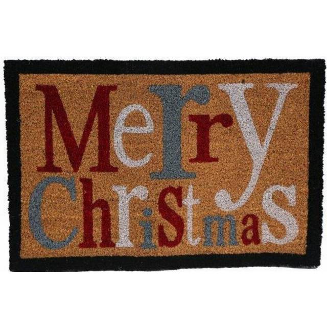 60x40 Merry Christmas Doormat Coir & PVC Festive Durable Holiday Welcome Mat