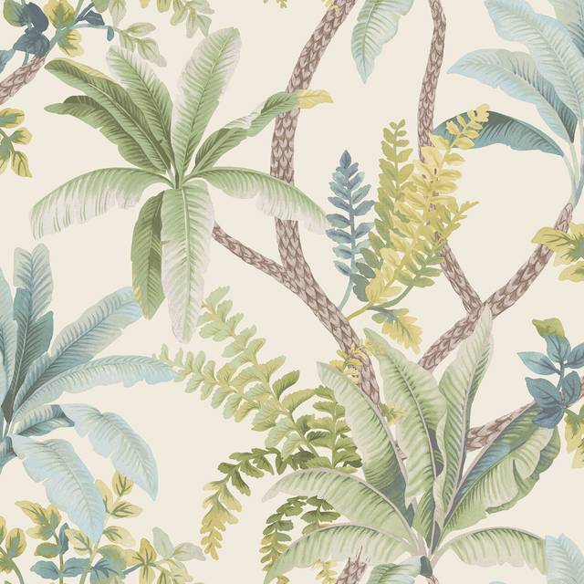 Holden Decor Trailing Palm Green Cream Wallpaper