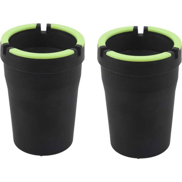2X Stub Out Glow in the Dark Cup-Style Self-Extinguishing Ashtray - Black
