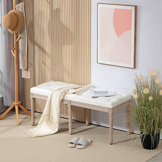 Homcom Vintage French Look Bed End Bench - Cream White