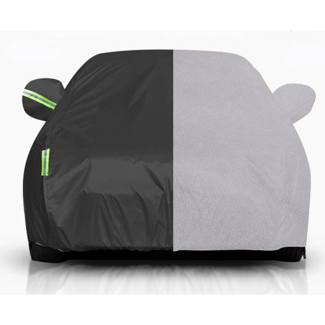 (L) Full Car Cover Waterproof All Weather Outdoor UV Protection Windproof Black L/XL For Sedan
