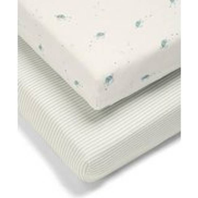Cotbed Fitted Sheets (2 Pack) - Turtle - Blue/Green