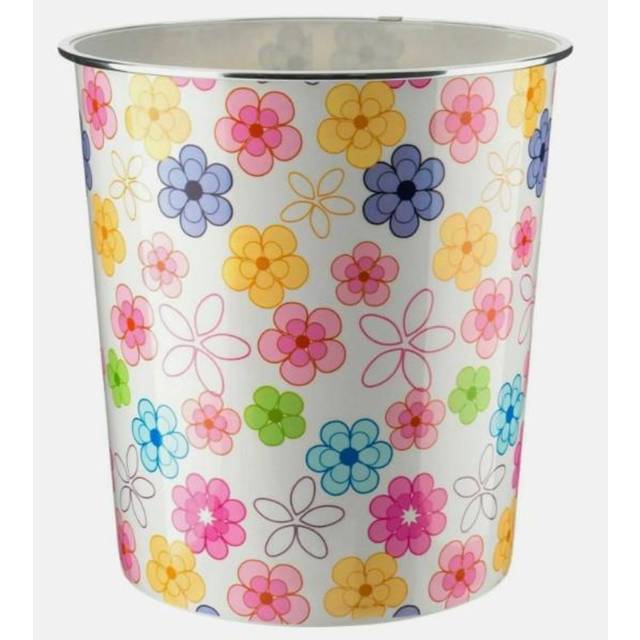 Castorena 7.7Litre Plastic Waste Paper Basket Bin Round Waste Basket Trash Can Lightweight Rubbish Bin - Pink