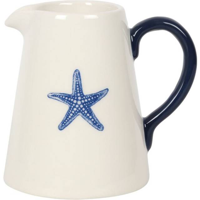Something Different Coastal Charm Starfish Flower Jug - White/blue