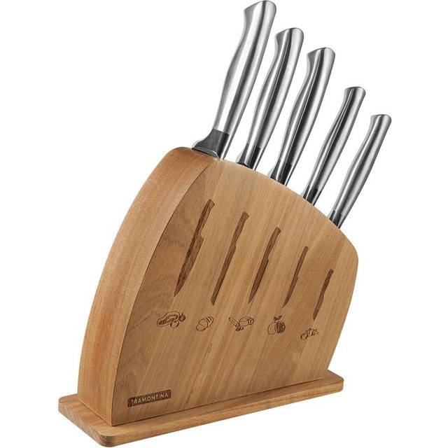 Tramontina - Cronos knivset 6 delar med knivblock silver