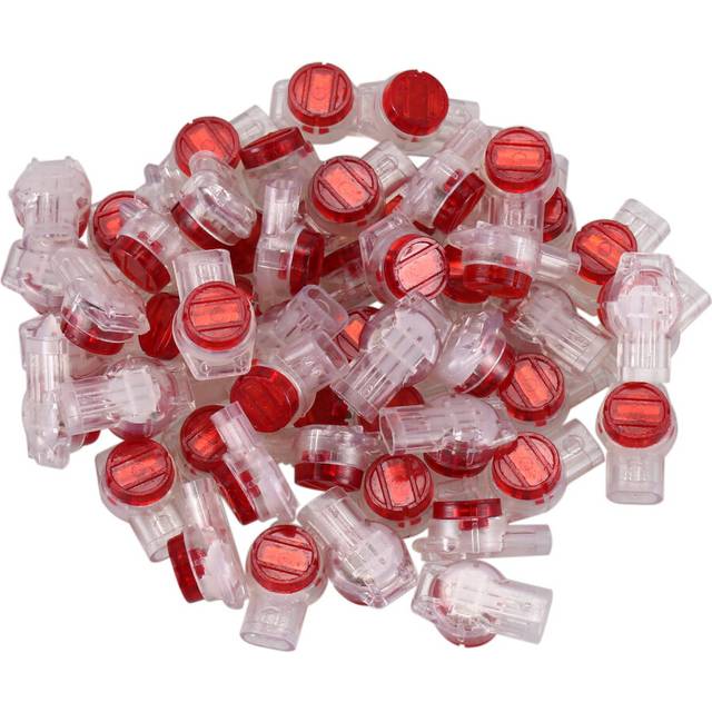 55 Pieces Gel Splice UR Connector 3 Port Wire Connectors Red+Clear