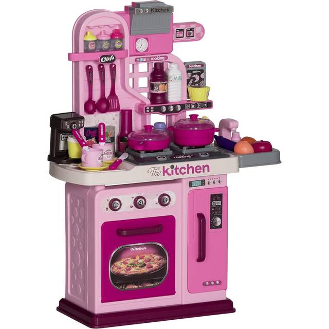 AIYAPLAY Kids Kitchen With 33 Piece Accessories - Lights - Sounds - Storage | TJ Hughes