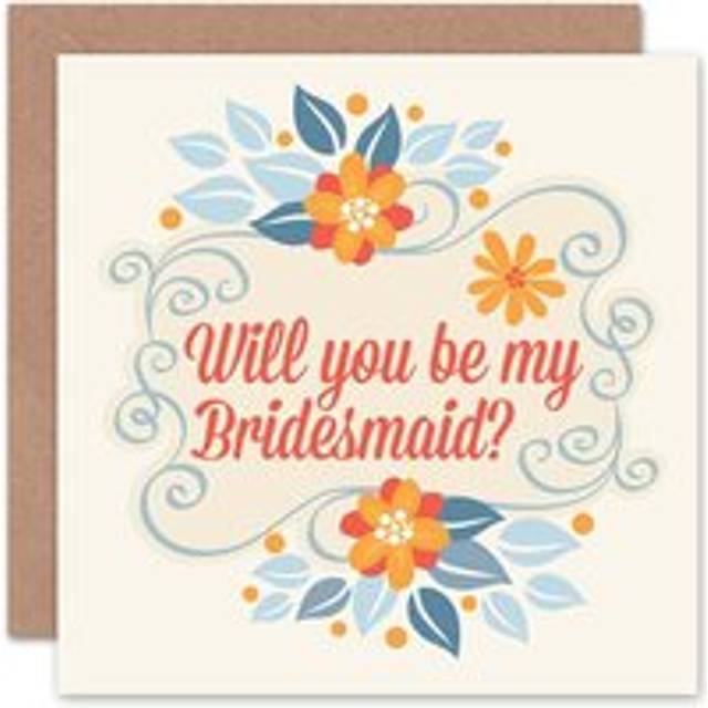 Will you be my bridesmaid wedding blank greeting card with envelope