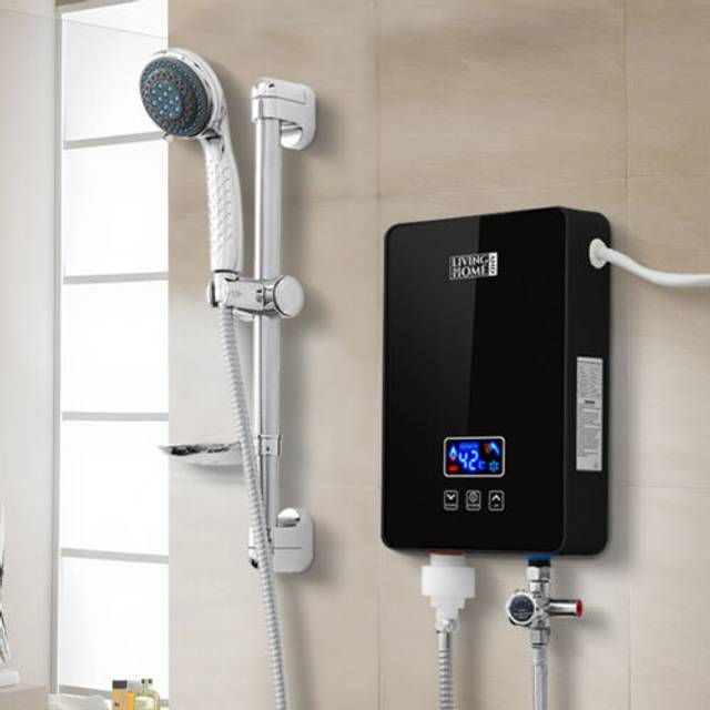 Electric tankless hot water heater camping caravan bathroom instant shower kits