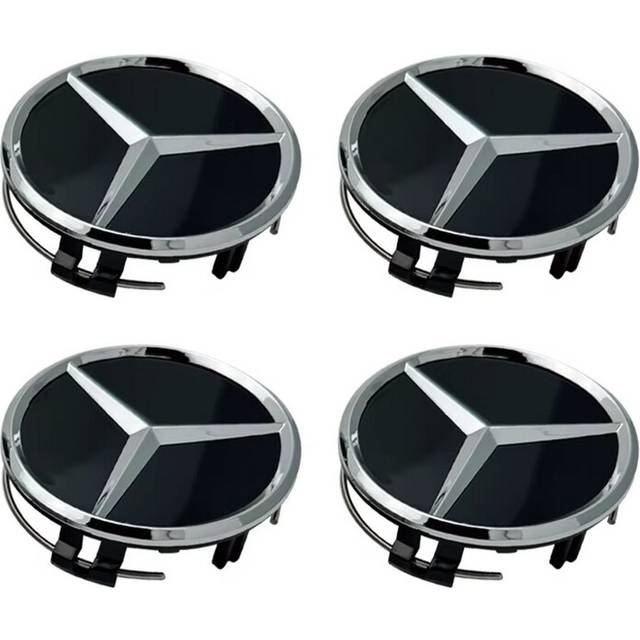 (Matte black) 4pcs 75mm ABS Black Car Wheel Center Caps Rims Hub Caps For Mercedes Benz A B C E S CLA CLK ML GLK GLA GLB GLC CLASS Accessories