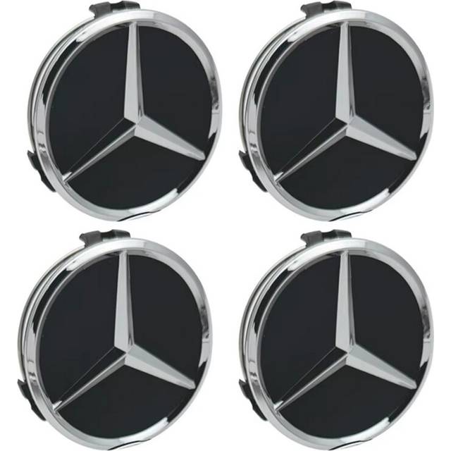 (Gloss black) 4pcs 75mm ABS Black Car Wheel Center Caps Rims Hub Caps For Mercedes Benz A B C E S CLA CLK ML GLK GLA GLB GLC CLASS Accessories