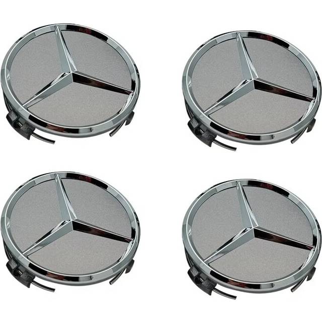 (gray) 4pcs 75mm ABS Black Car Wheel Center Caps Rims Hub Caps For Mercedes Benz A B C E S CLA CLK ML GLK GLA GLB GLC CLASS Accessories