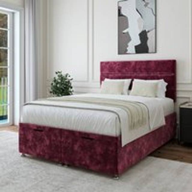 Luxury Chenille End of Bed Ottoman Base - Plum