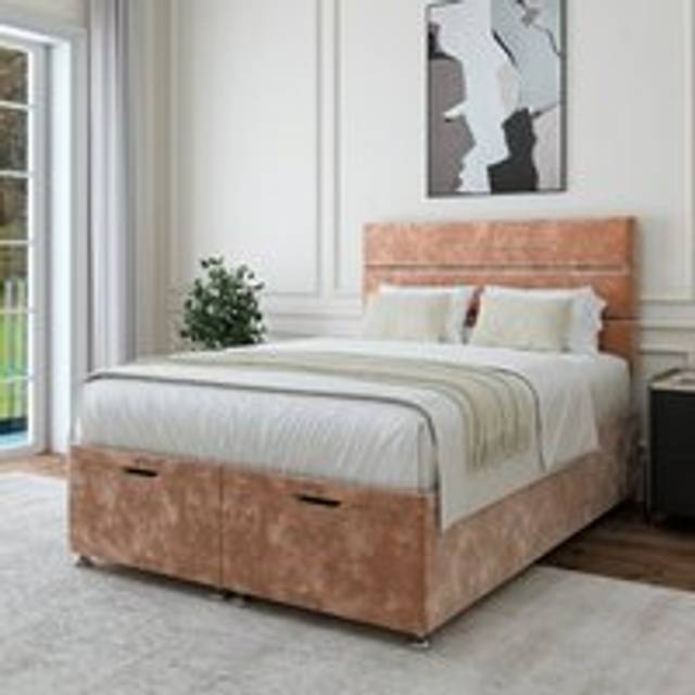 Luxury Chenille End of Bed Ottoman Base - Pebble