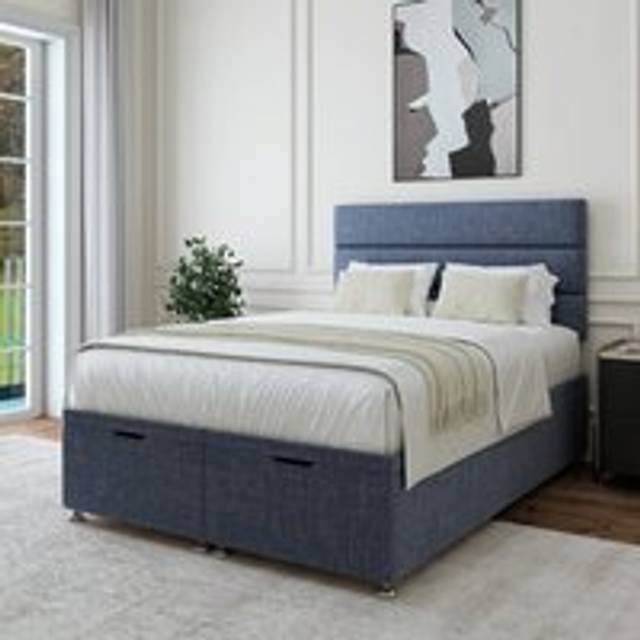 Woven Fabric End of Bed Ottoman Base - Luxe Navy