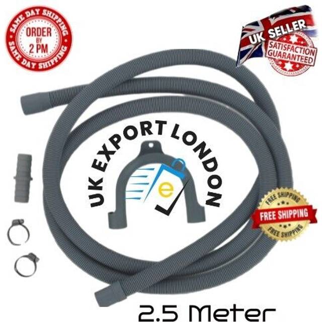 Universal 2.5m Waste Drain Hose Extension Kit For Washing Machine & Dishwashers