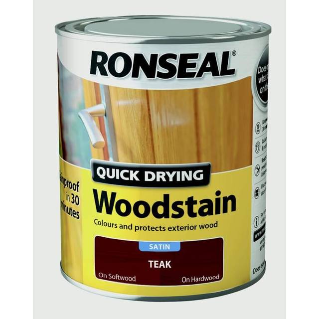 Ronseal - Quick Drying Woodstain Satin 750ml - Teak