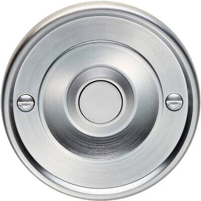 Decorative Door Bell Cover Satin Chrome 65 x 7mm Round Sleek Button Plate