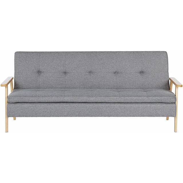 Beliani Fabric Sofa Bed Light Grey Tjorn, Grey