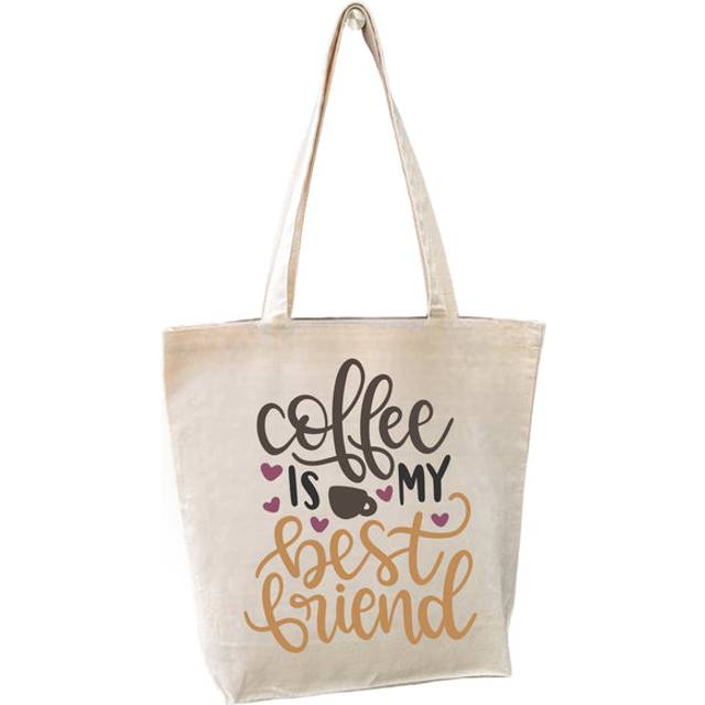 Coffee Is My Best Friend Tygpåse - Beige