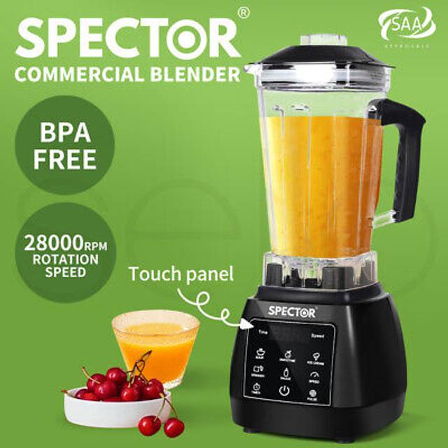 (Black) Spector 2L Commercial Blender Mixer Food Processor