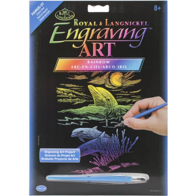 "Rainbow Foil Engraving Art Kit 8""X10""-Dolphin Reef"