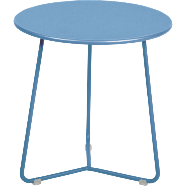 Fermob - Cocotte Low garden Side Table/ Stool - maya blau/texturiert/H 36 cm / Ø 34,5cm/UV-beständig - maya blue (36.0 x &#8960;34.0cm)
