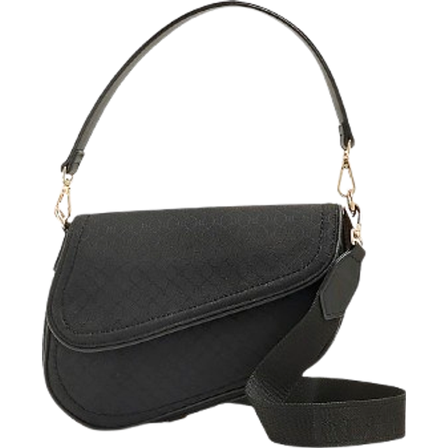 River Island Womens Black Ri Monogram Shoulder Bag - One Size