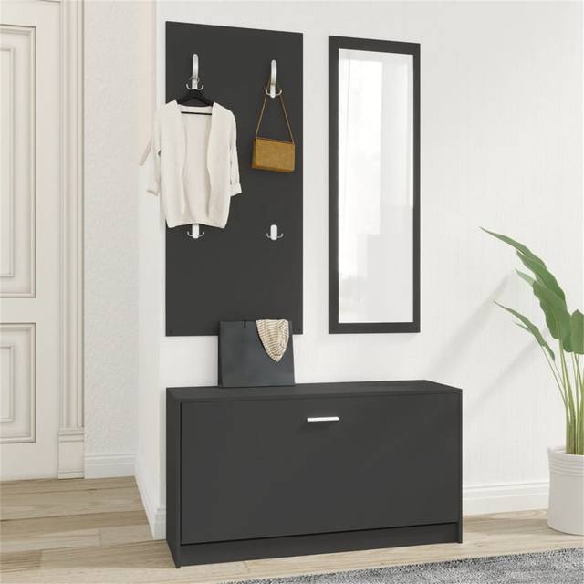 3-In-1 Shoe Cabinet Set - Black (8)
