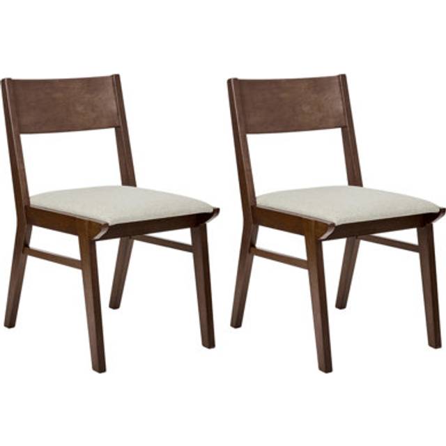Matsalsstol Enola set om 2 Mörk Trä-Beige - Matstol & köksstol Beige