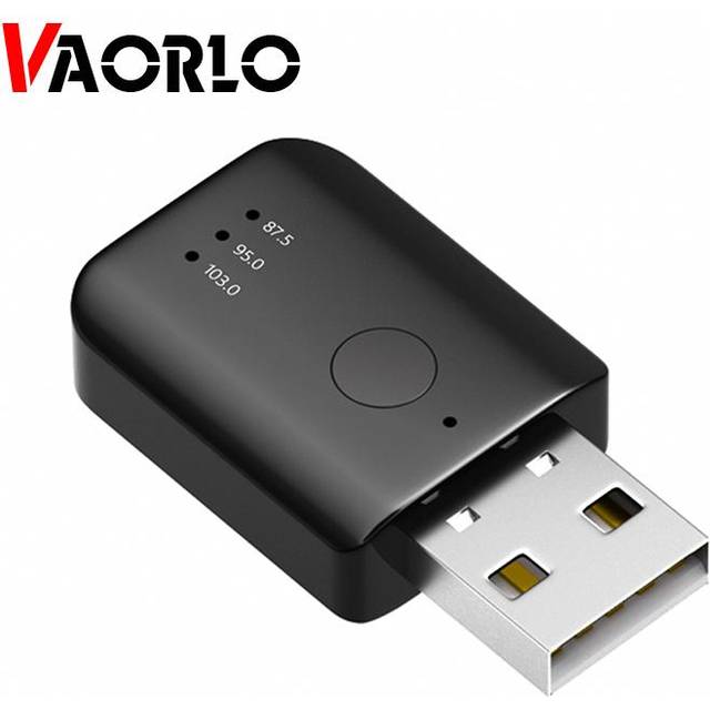 VAORLO bil Bluetooth 5.1 FM-sändare mottagare Handsfree samtal Mini USB Power Car Kit Auto Trådlöst ljud för bil FM-radio svart