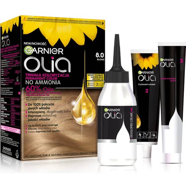 Garnier Olia Big Kit Permanent hårfärgningsmedel Skugga 8.0 Blond 1 st.
