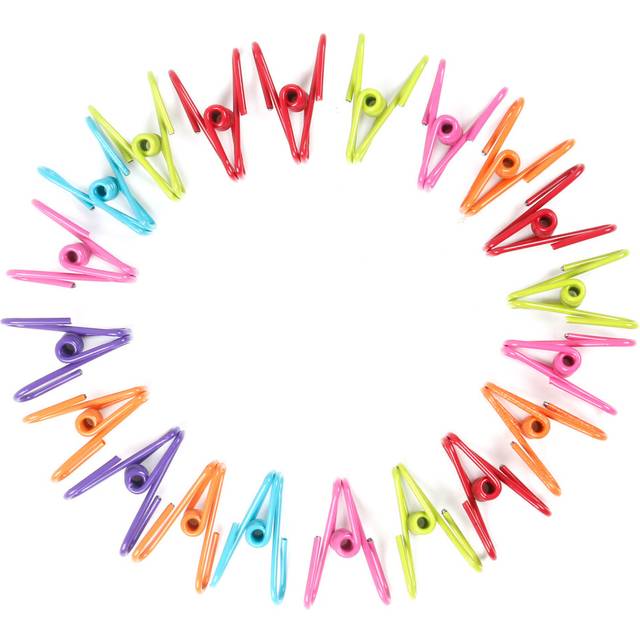 TRIXES 20 Multi-Coloured Metal Wire Clips Bag Paper Clothes Hanging Pegs