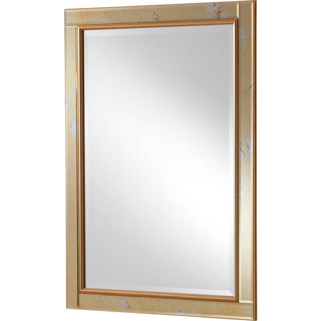 Yearn Antique Mottled Lunar Bevelled Mirror 105 x 75cm - Gold