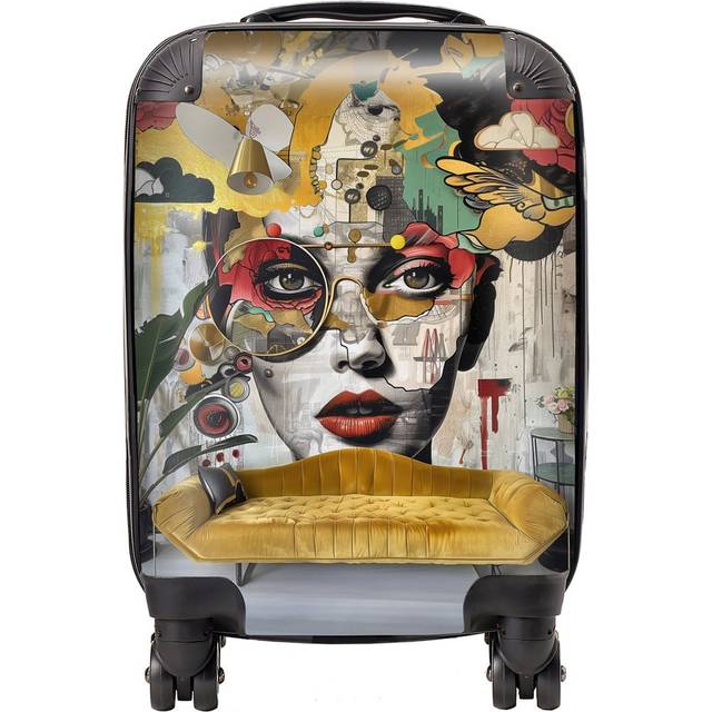 Warren Reed Designer Mini Cabin Abstract Face Behind Sofa Suitcase - Warren Reed - Designer - Multi